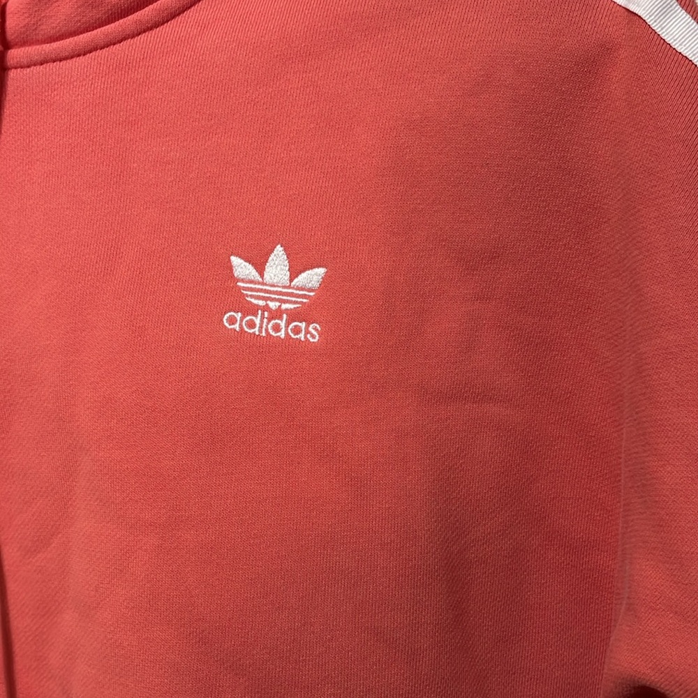 Adidas Orange Cropped Hooded Sweatshirt. Very Good Condition. Size XS. - Picture 3 of 8